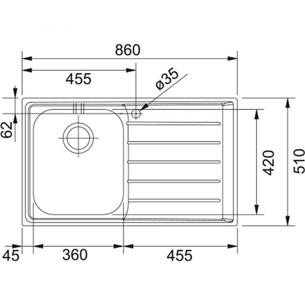 Franke Neptune NEX 611 Satin Stainless Steel Sink