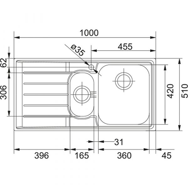 Franke Neptune NEX 651 Satin Stainless Steel Sink