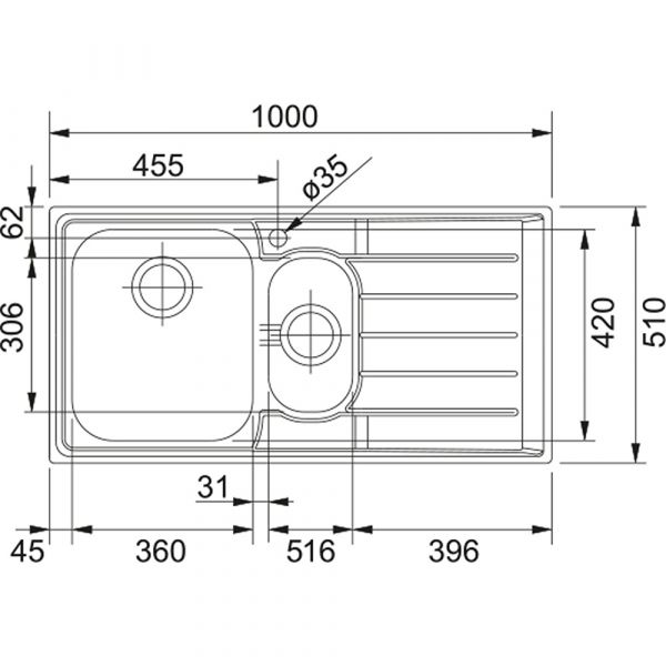 Franke Neptune NEX 651 Satin Stainless Steel Sink