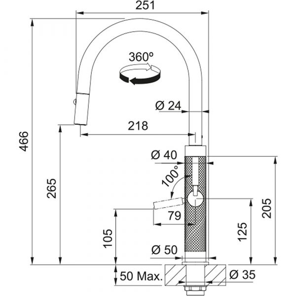 Franke Mythos Masterpiece J Pull Down Spray