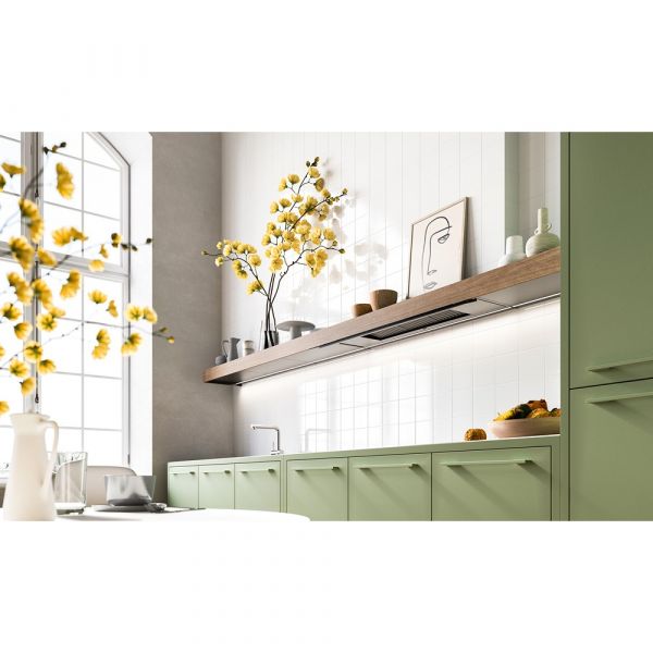 Falmec Shelf Hood 120 cm Filtering, Satin Black Aluminium