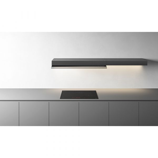 Falmec Shelf Hood 120 cm Filtering, Satin Black Aluminium
