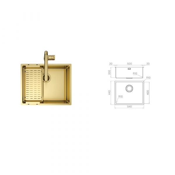 Carysil Metallica 50 Gold PVD Sink
