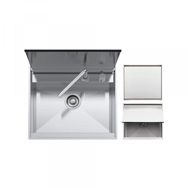 Barazza Thalas Lab Cover Sink Flush/Built-In 57x51cm with Mixer Tap