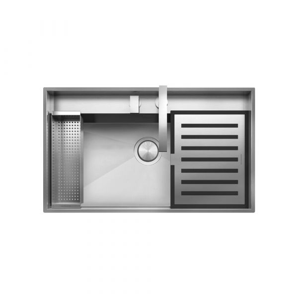 Barazza Lab Stainless Steel Sink with Lowering 86x51cm + Kit Accessories and Tap