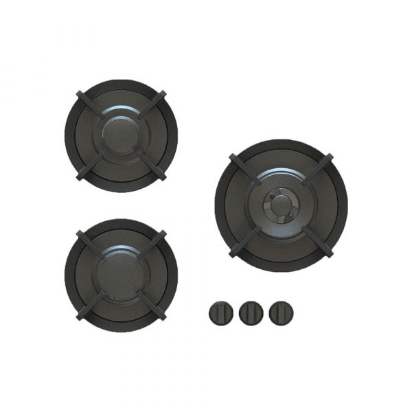 Pitt Cooking 3-Pitts Gas Hob Professional Brass