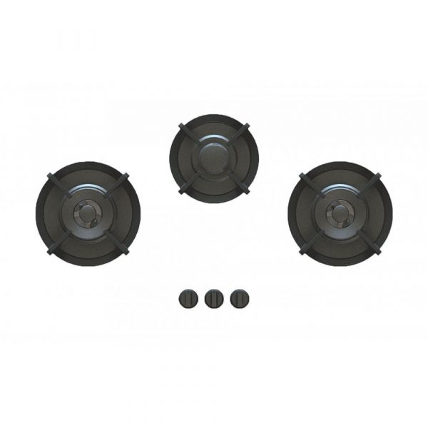 Pitt Cooking 3-Pitts Gas Hob Professional Brass