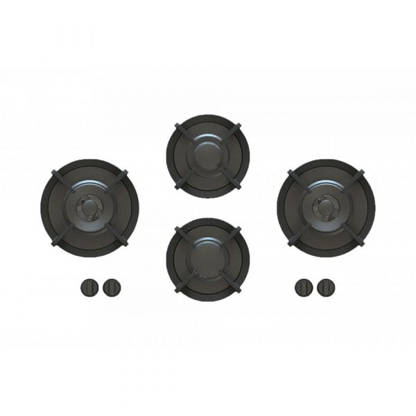 Pitt Cooking 4-Pitts Gas Hob Professional Brass