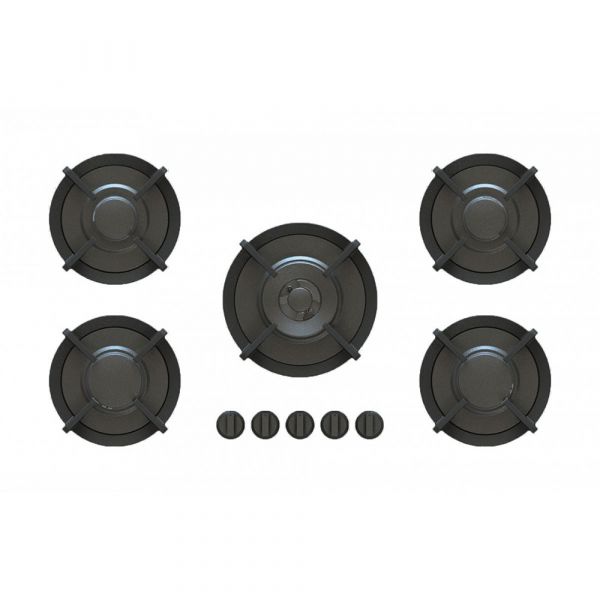 Pitt Cooking 5-Pitts Gas Hob Professional Brass