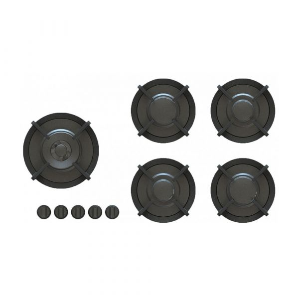 Pitt Cooking 5-Pitts Gas Hob Professional Brass