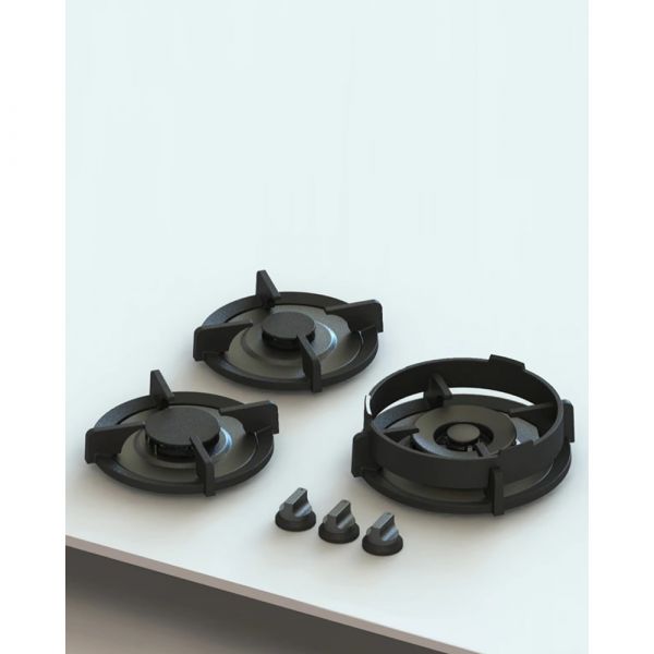 Pitt Cooking 3-Pitts Gas Hob Professional Brass