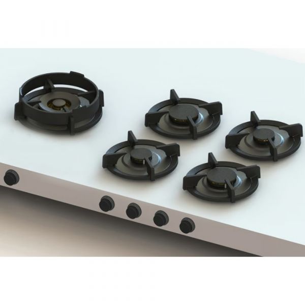 Pitt Cooking 5-Pitts Gas Hob Professional Brass