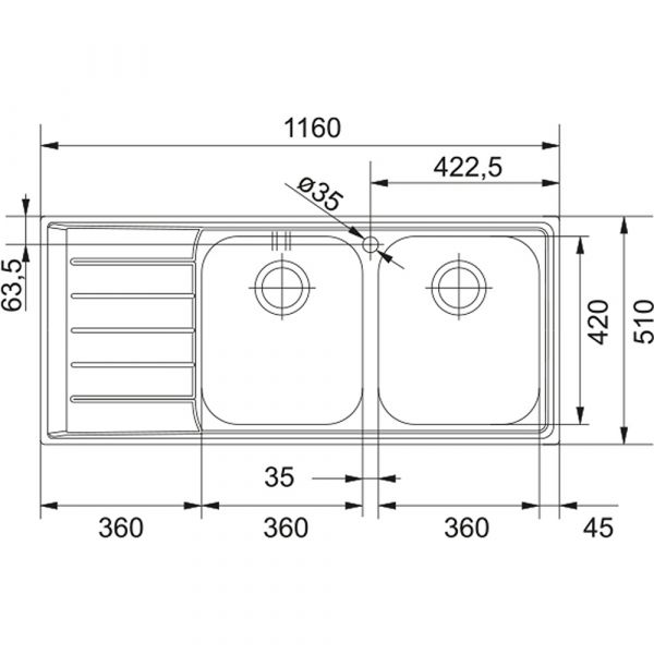 Franke Neptune NEX 621 Satin Stainless Steel Sink