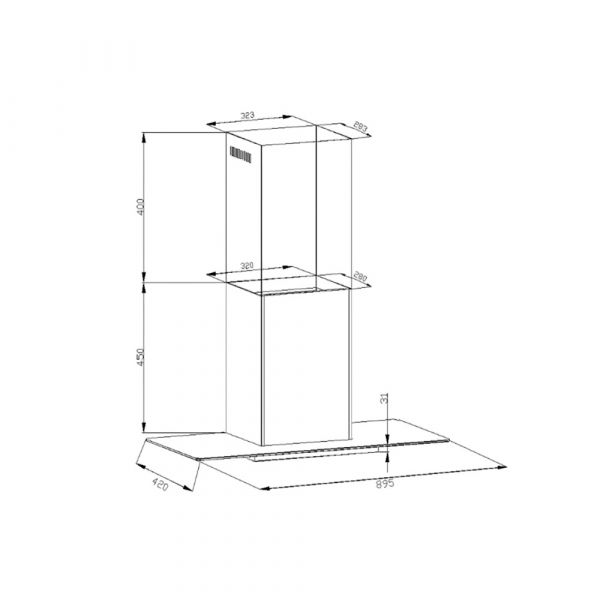 CM Gardenia Wall Mounted Hood - 90cm