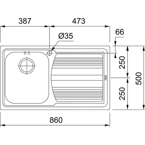 Franke LLX 611 Logica Top Mounted 1 Bowl 1 Drain Sink