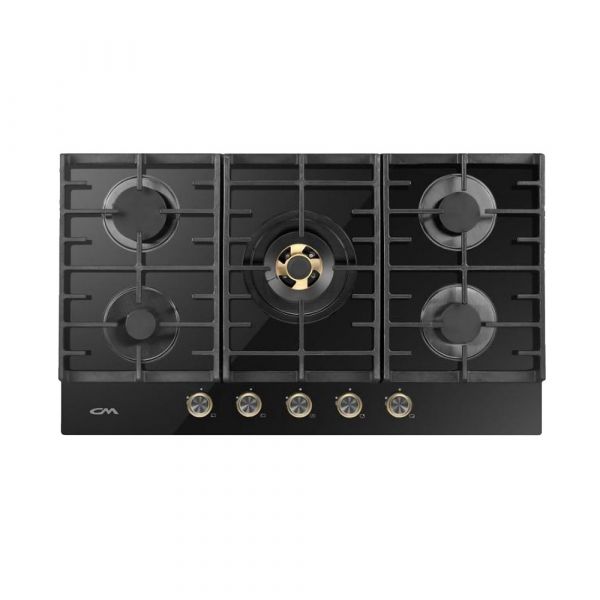 CM Ora Matt Black Glass Gas Hob 90cm