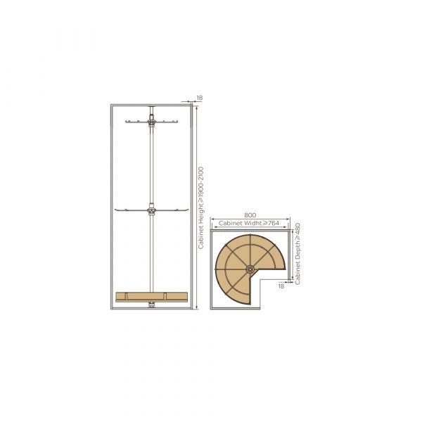 Elite - Concise and Modern 270 REVO. 3 Layer Clothes Basket  - Matrix Series