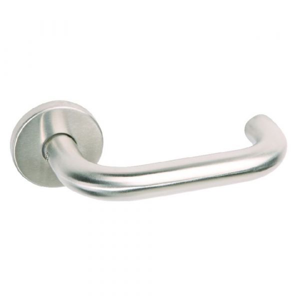 Briton - Return to Door Round Bar Lever Handle Pair - Stainless Steel Finish