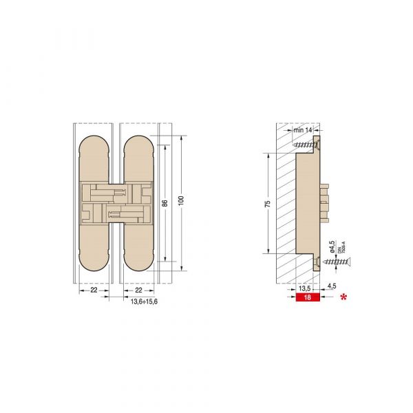 Ceam - 1129 Model 3D Adjustable Concealed Hinges