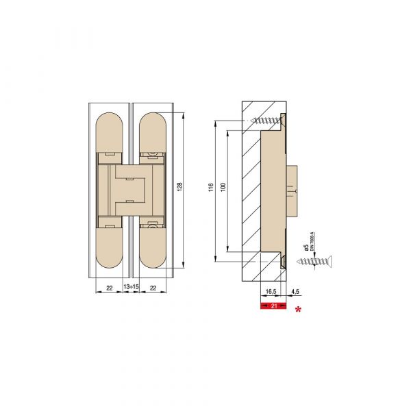 Ceam - 1430 Model 3D Adjustable Concealed Hinges