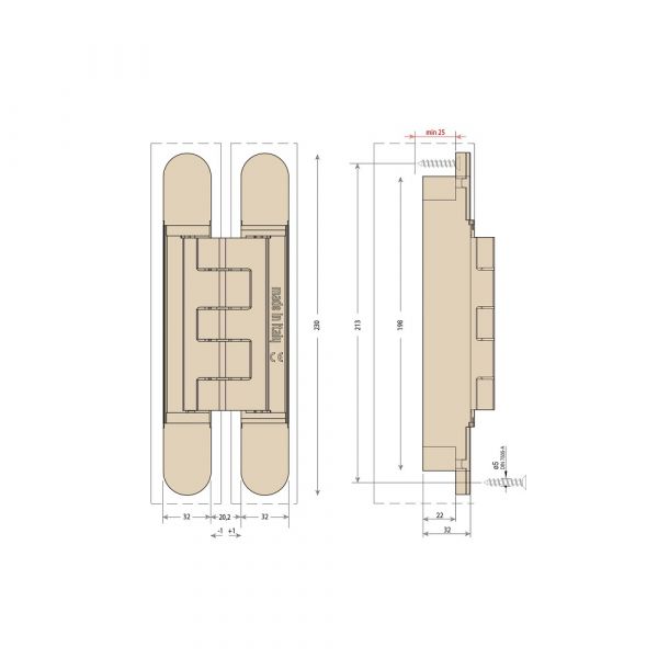 Ceam - 1432 Model 3D Adjustable Concealed Hinges