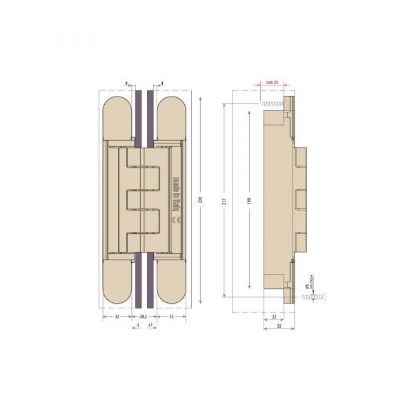 Ceam - 1432W Model 3D Adjustable Concealed Hinges