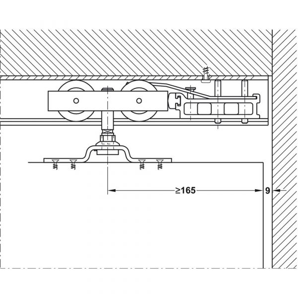 Hawa - Sliding Door Hardware Junior 120/A For Panel Weight Up To 120kg
