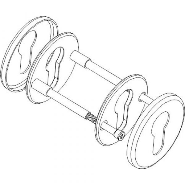 Briton - Pair of 52 mm Euro-Profile Circular Escutcheon [8 mm Projection] - Stainless Steel Finish