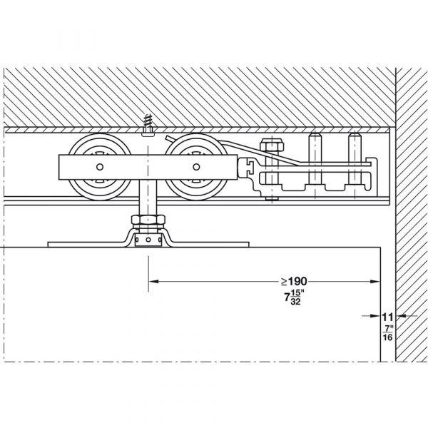 Hawa - Junior 160/A Hardware System for Sliding Doors - Track Stop