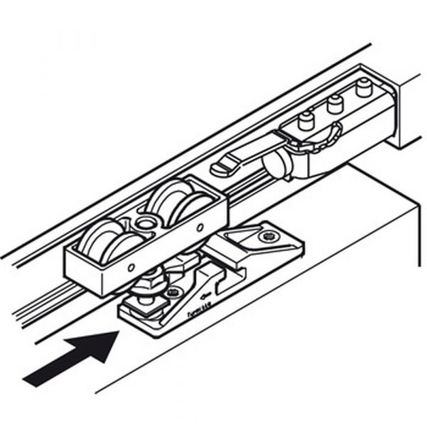 Hawa - Junior 40/Z Sliding Door Hardware - Adjustable Vertically ± 3 mm and Laterally