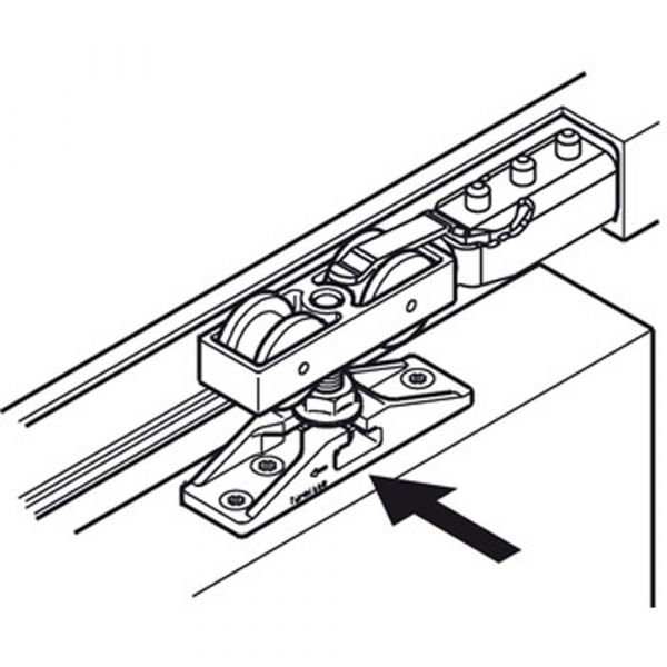 Hawa - Junior 40/Z Sliding Door Hardware - Adjustable Vertically ± 3 mm and Laterally