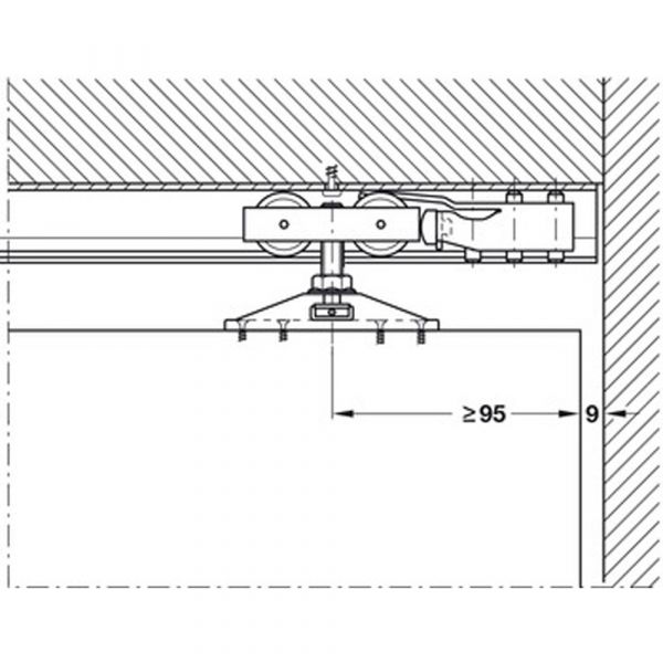 Hawa - Junior 40/Z Sliding Door Hardware - Adjustable Vertically ± 3 mm and Laterally