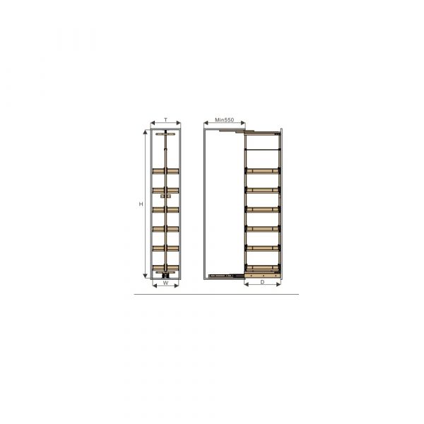 Elite - 5 Layers Pantry Pull Out -  Matrix Series