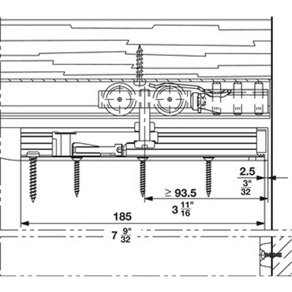 Hawa - Sliding Door Hardware Junior 40/B - Adjustable Vertically ± 3 mm