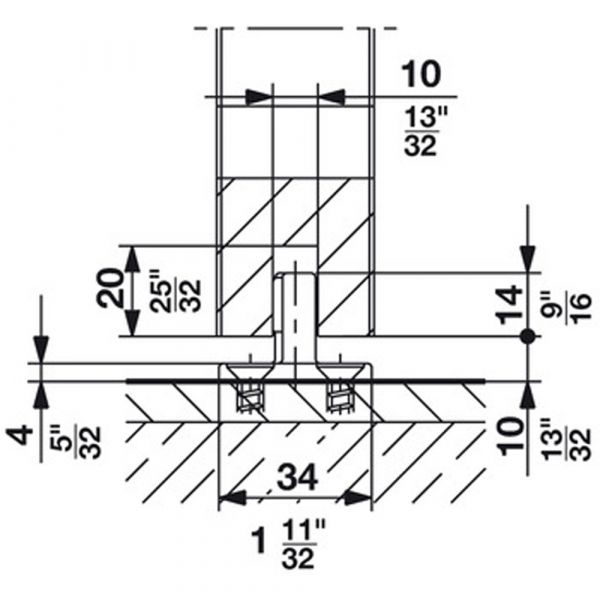 Hawa - Sliding Door Hardware Junior 40/B - Adjustable Vertically ± 3 mm