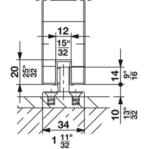 Hawa - Sliding Door Hardware Junior 40/B - Adjustable Vertically ± 3 mm