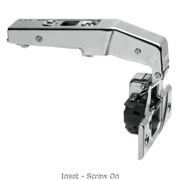 Blum - Clip Top Blumotion Blind Corner Hinge 95° Nickel Plated + Cruciform Mounting Plate