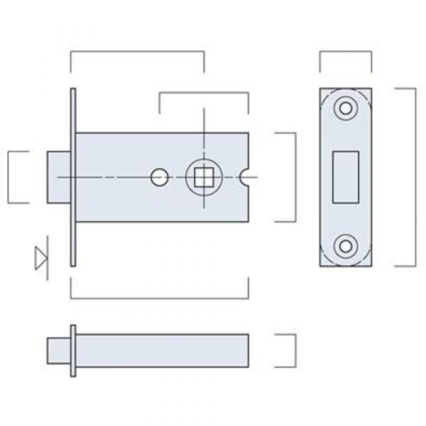 Legge - Bathroom Deadbolt - 8mm Thumbturn Follower 76mm Case - Stainless Steel Finish