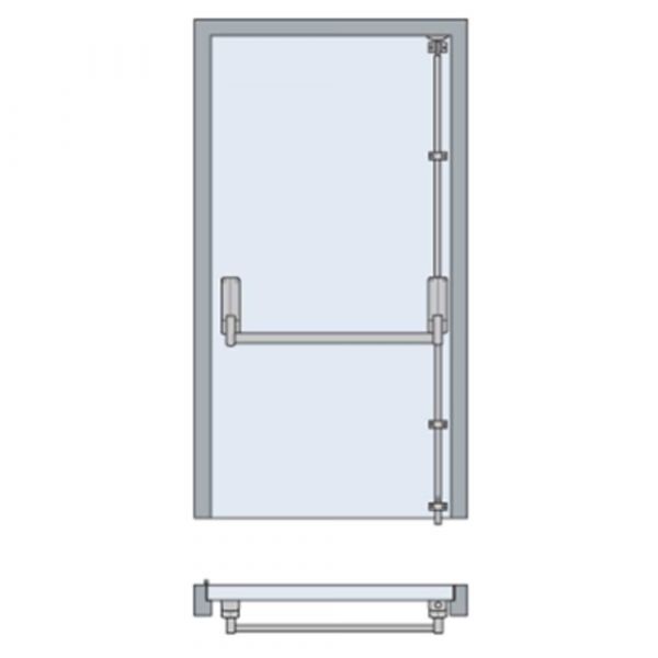 Briton - Surface Vertical Rod Type Cross/Push-Bar Type Panic Exit Device - Silver Color Finish