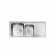 CM PUNTO PLUS Double Bowl Sink Satin F3 Finish 116 x 50 cm