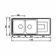 CM COMO Double Bowl Single Drain Sink Satin F3” Finish 116 x 50 x 19 cm