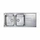CM COMO Double Bowl Single Drain Sink Satin F3” Finish 116 x 50 x 19 cm