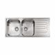 CM Cristal Double Bowl Single Drain Sink Satin F3 Finish 116 x 50 x 21 cm