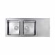 CM EVOLUZIONE Double Bowl Sink Satin F3 Finish 116 x 50 x 19.5 cm
