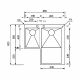 CM FILOQUADRA Mix Double Bowl Sink Satin F3 Finish 83 x 83 x 19 cm