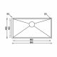 CM FILOQUADRA Undermount Single Bowl Sink Satin F3 Finish Depth 190 mm