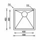 CM FILOQUADRA Undermount Single Bowl Sink Satin F3 Finish Depth 190 mm