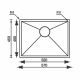 CM FILOQUADRA Undermount Single Bowl Sink Satin F3 Finish Depth 190 mm