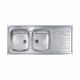 CM MONDIAL Double Bowl Sink Satin F3 Finish 116 x 50 cm