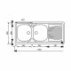 CM MONDIAL Double Bowl Sink Satin F3 Finish 116 x 50 cm